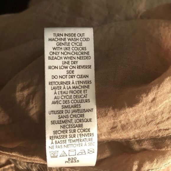 Calvin Klein Iridescent Gold Sheer Blouse - Picture 9 of 10